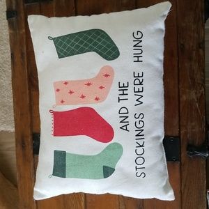 And The Stockings Were Hung Holiday Accent Pillow